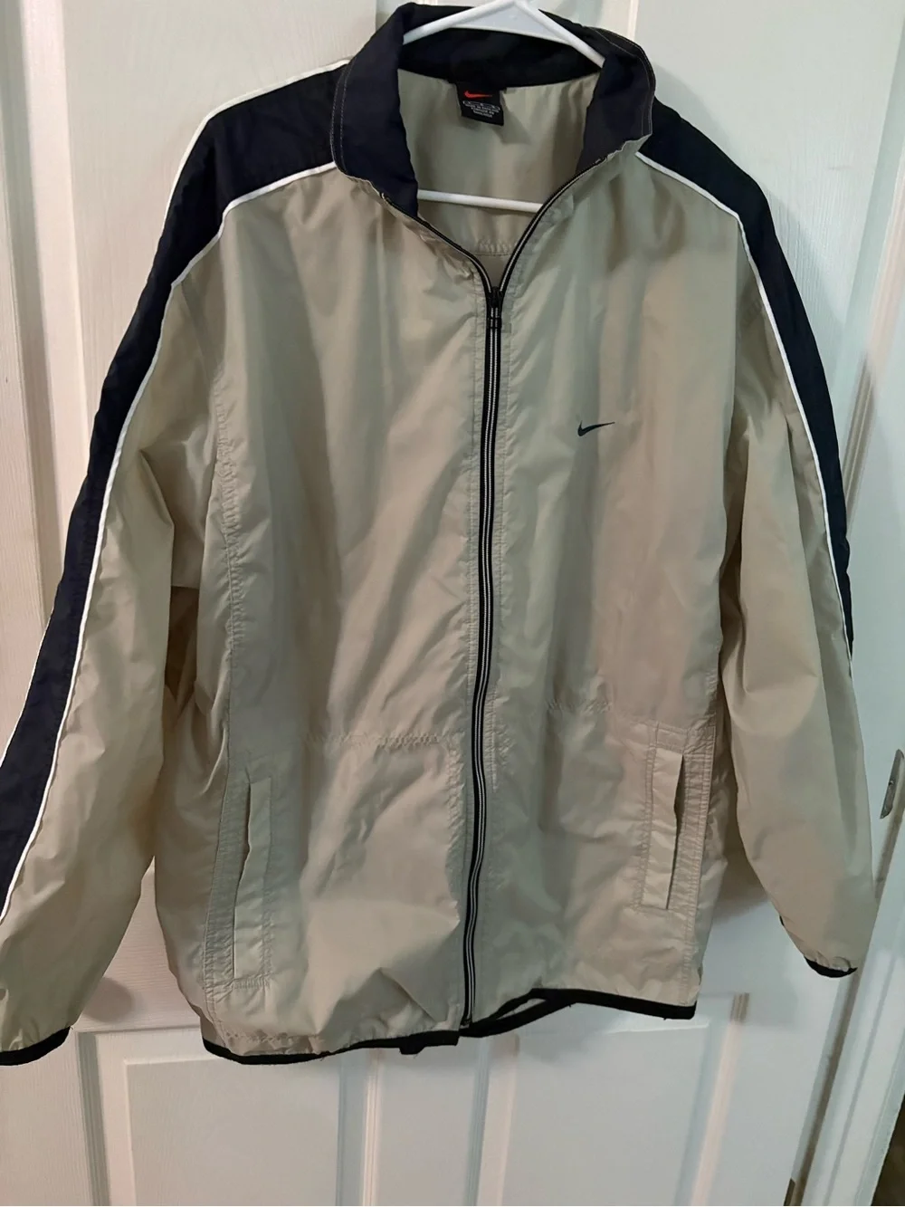 Nike Beige and Black Windbreaker Jacket